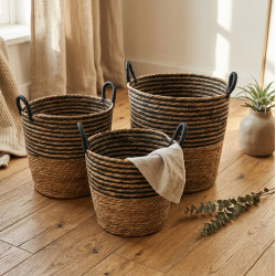 Straw Basket Set 3 Pcs